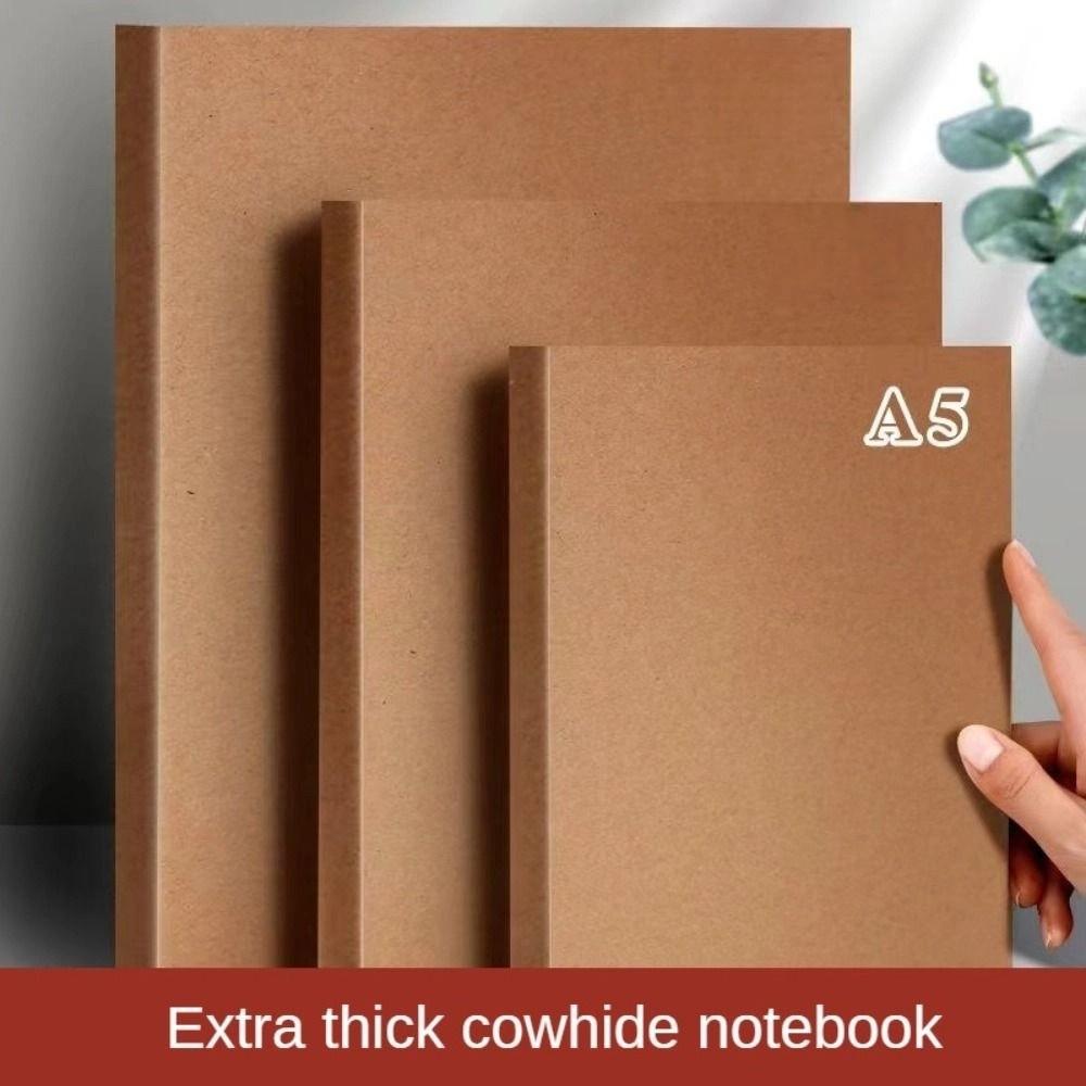 Thick Paper Kraft Paper Notebook Horizontal Line Blank Book Square Line Notebook Study Office