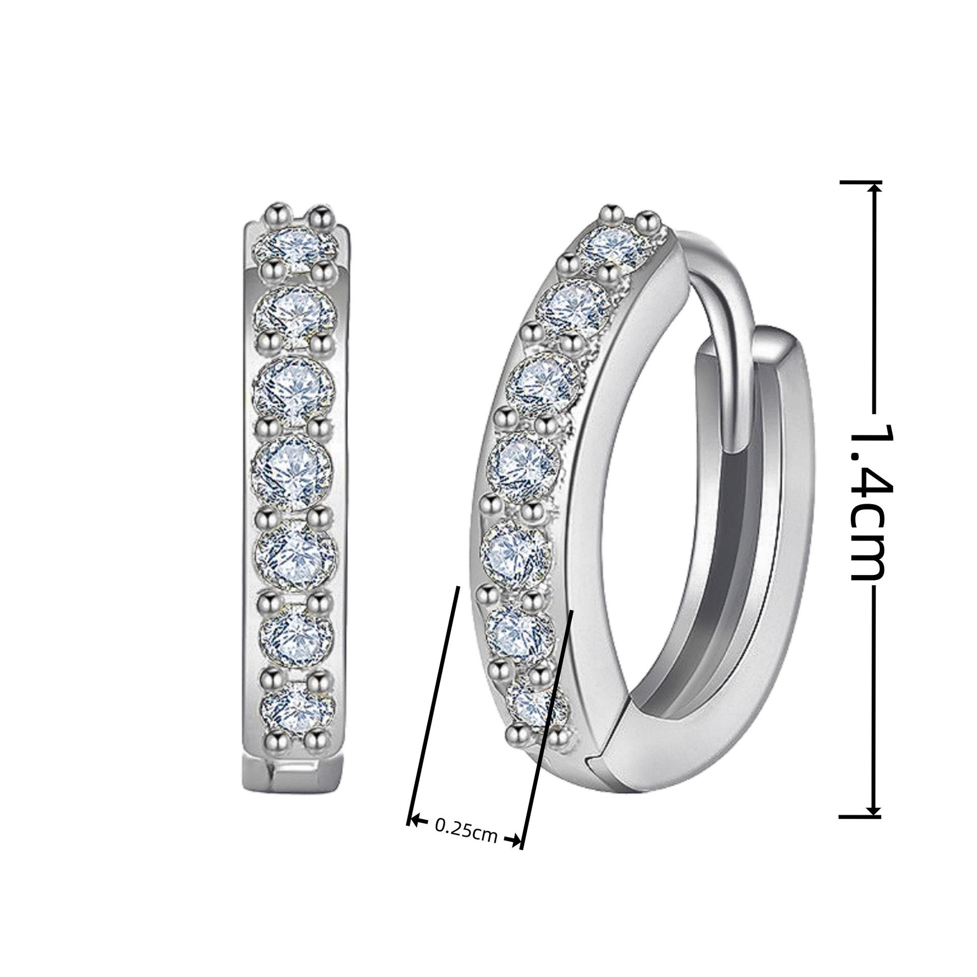 

Ретро Мода Корейское Серебро Бриллиант Одинарный Ряд Каффы для Ушей для Женщин