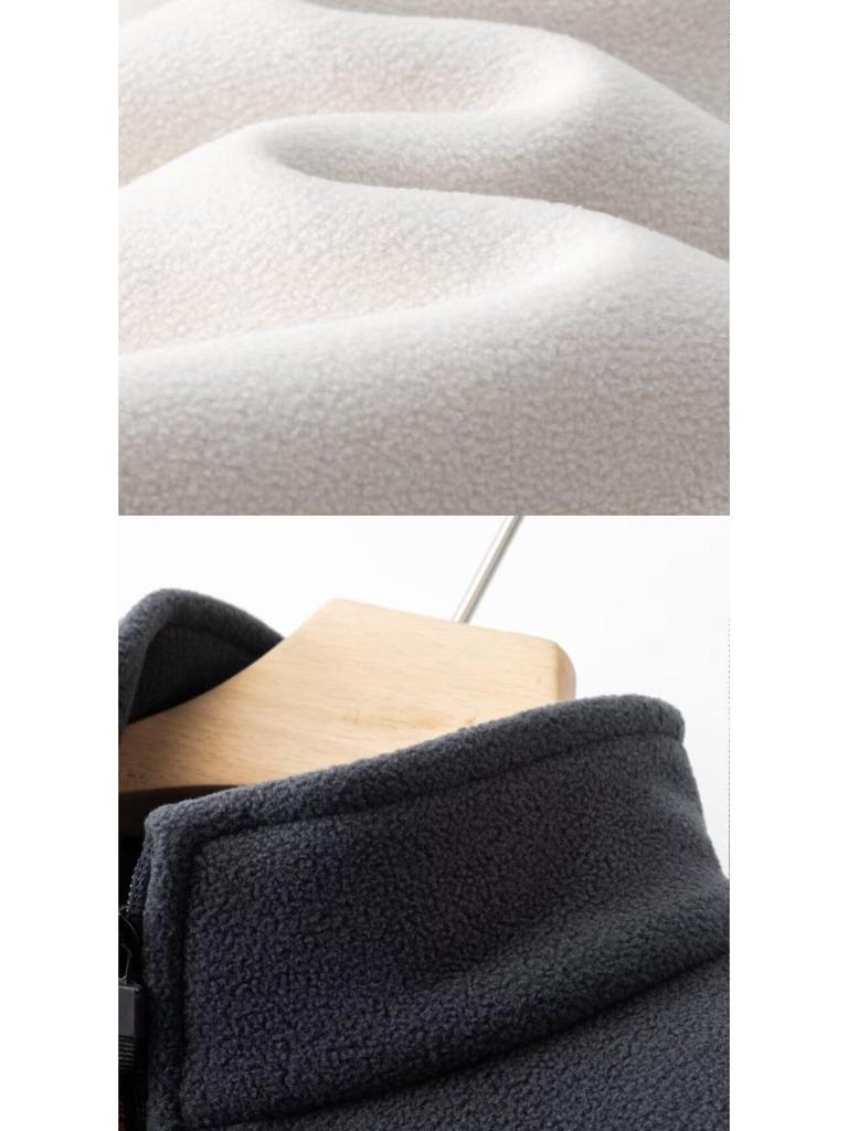 Men's Plus Size Stand Collar Fleece Jacket - Loose Fit for Spring and Autumn