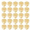 80Pcs Alloy Pendants Heart with Tree of Life Charms Golden 19x17x1mm