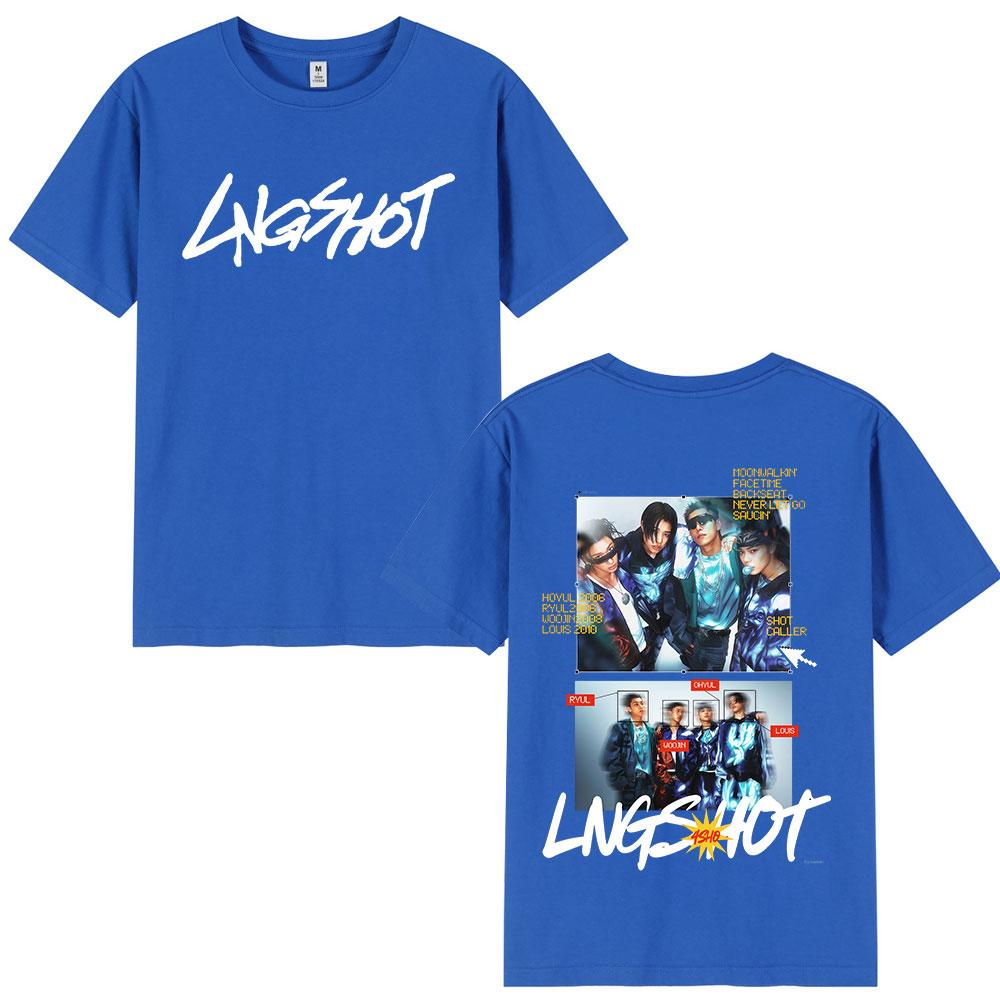Gruppo Kpop Hip Hop Coreano Lngshot T-shirt Unisex Donna Abbigliamento Moda Harajuku Oversize Manica Corta Cotone Magliette Regali per Fan