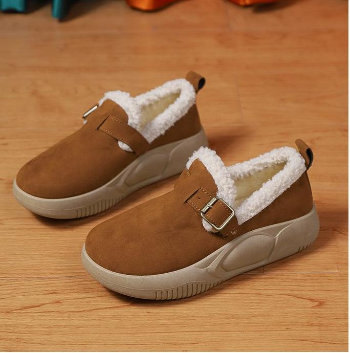 

Новые модные короткие зимние сапоги женские бархатные короткие сапоги зимние нескользящие на одной педали уродливые и милые низкие теплые хлопковые ботинки 41