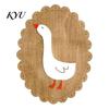 Safe Rounded Corner Wall Decor Rustic Wooden Stickers, Nordic Rabbit Goose Decor, Cute Retro Lace Baseboard Animal Art for Kids Bedroom Nursery