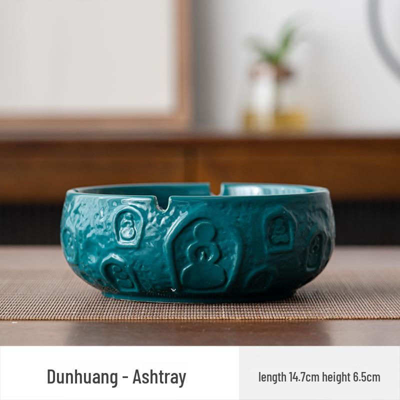 Large Ceramic Ashtray – Creative Retro Chinese Style for Living Room or Office