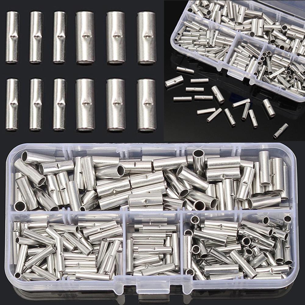 200pcs 12-10 AWG Non-Insulated Butt Connectors Cable Crimp Terminals Electrical Wiring Projects