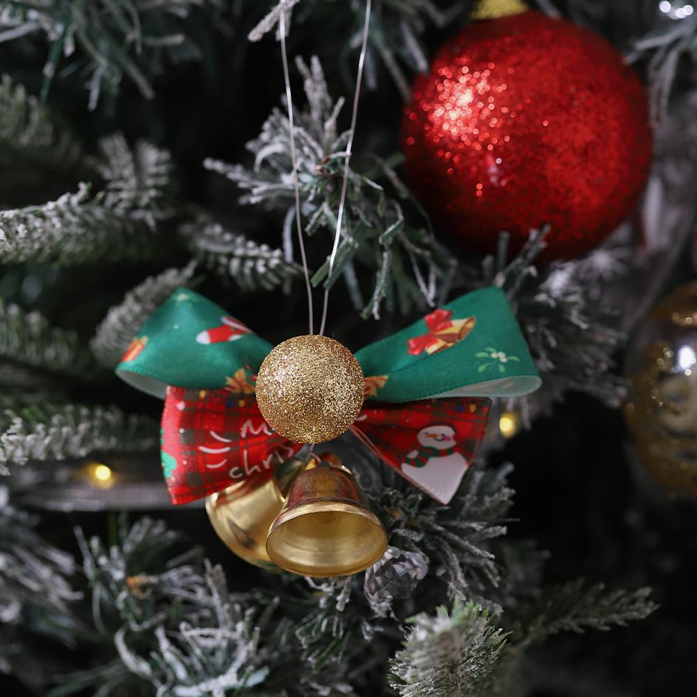 3Pcs Bow Bell Christmas Tree Pendant Christmas Supplies Decoration Ornament for Home Decor New Year 2026 Navidad DIY Accessories