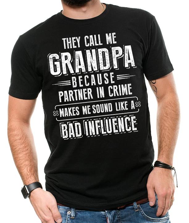 Mens Grandpa Tshirt Grandpa Partner In Crime Funny Grandfather Gift Tshirt M