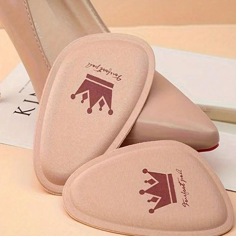 1pair Women's Half Size Shoe Inserts, Anti-Slip Breathable Sweat-Absorbing Foot Pads