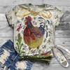 Harajuku Animal Tees Chicken 3d Print T-shirt Women Fashion T-shirts Short Sleeve Tops Tees Vintage T-shirt