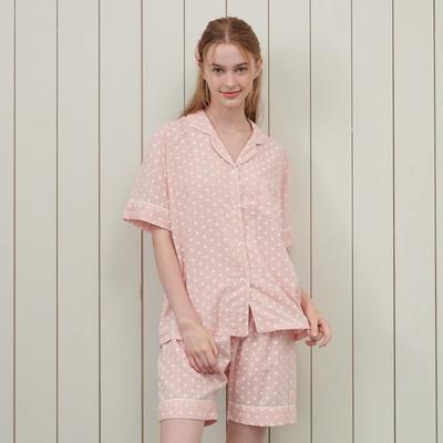 Lunaluz Women S Two Piece pajamaS Collared Short Sleeve Margaret 2c 