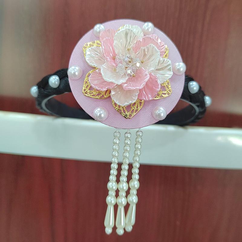 Korean Ethnic Hanbok Headband Forehead Ornament - Adult Hair Accessories белый