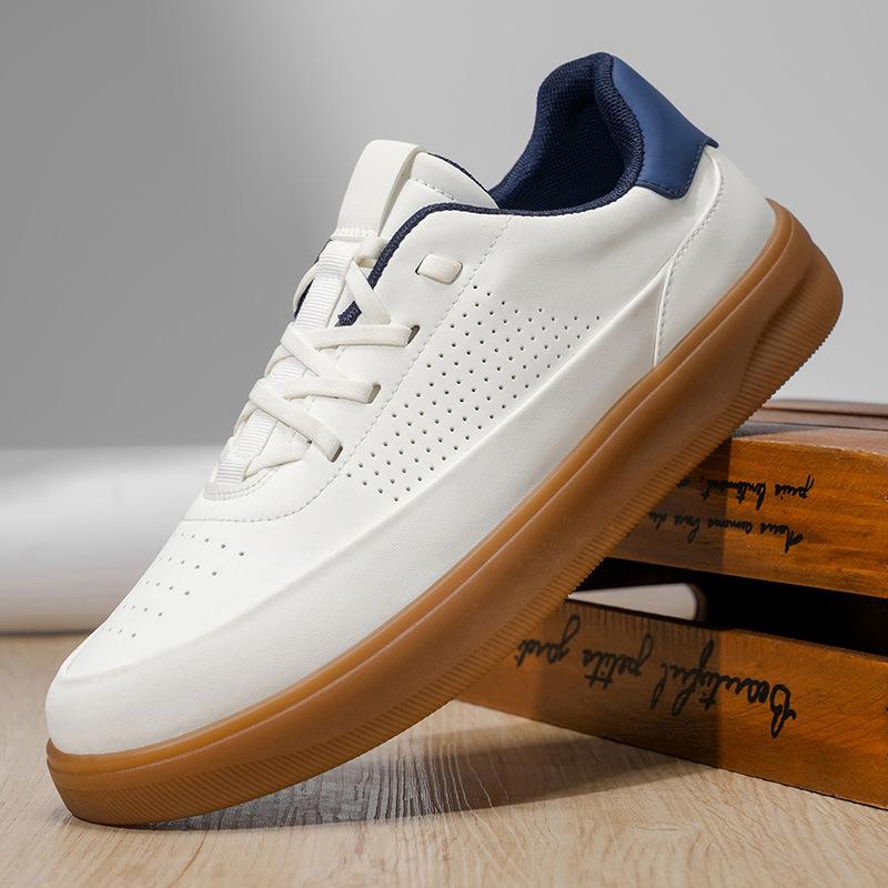 Autumn Men's Leather Men's Shoes Soft Sole Versatile Student Little White Shoes Dexun Commuter Live Casual Sports Men's Shoes