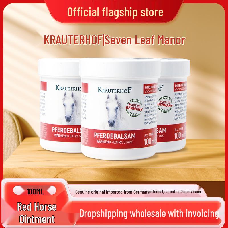 

100ml Krauterhof 7 Leaves German Horse Balm: Horse Chestnut & Oil Massage Gel for Skincare, External Use
