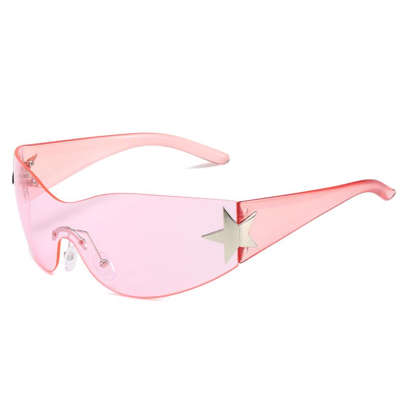 

2022 Autumn Women s Star Wrap-Around One-Piece Sunglasses Regular