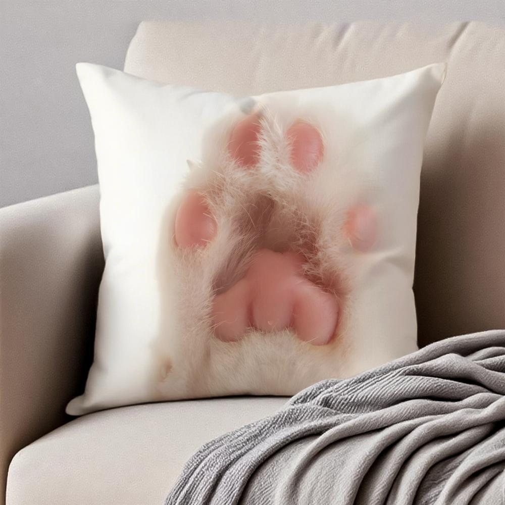 Cute Cats photograph Cushion Cover Pillowcase Antidustmite Invisible Zipper Short Plush Sofa Cushion