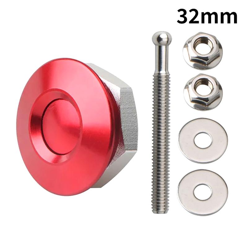 1Pcs 30/32Mm Car Push Button Bonnet Hood Pin Quick Release Latch Lock Clip Kit Aluminum Engine Exterior Parts Universal