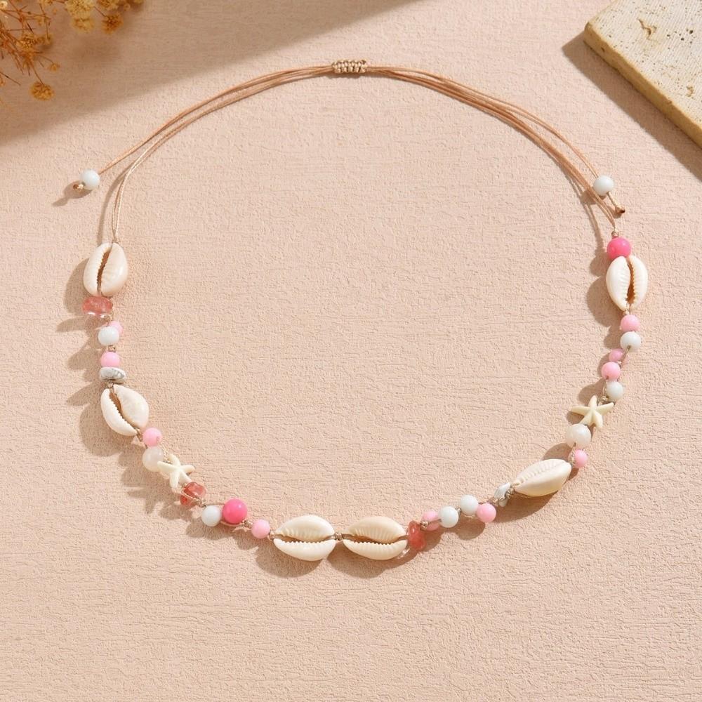 Sea Series Shell Starfish Necklace Ornaments Beach Beaded Necklace Bohemian Shell Necklace Daily
