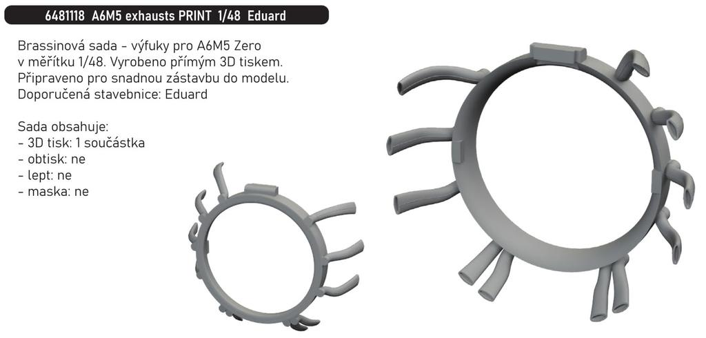 eduard A6M5 Exhaust Pipe Plastic Model Parts EDU6481118 1/48 (for Eduard) (Airplane)