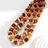 Retro Double Layer Resin Irregular Circle Beads Choker Necklace for Women New Trendy Tortoiseshell Acrylic Collar Jewelry Gift