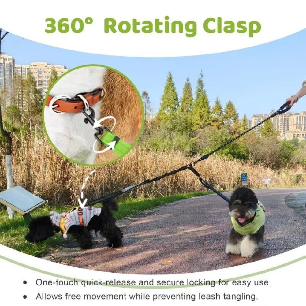 No-Pull Design Dual Dog Leash Shock Absorbing Pet Walking Rope Double Head Pet Rope  Small Dogs