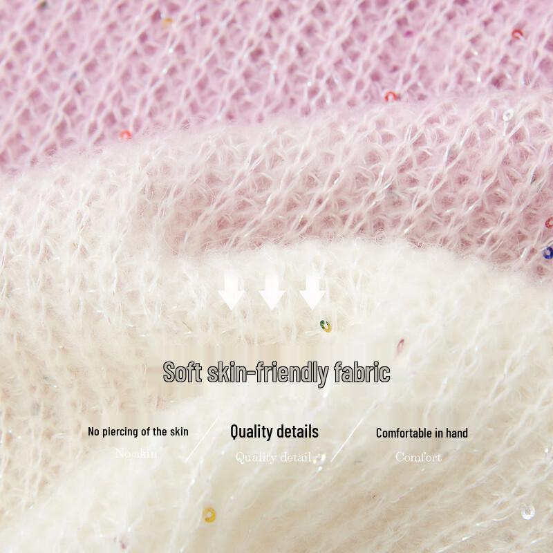 Artistic Gradient Wool Blend Relaxed Fit Knitted Sweater