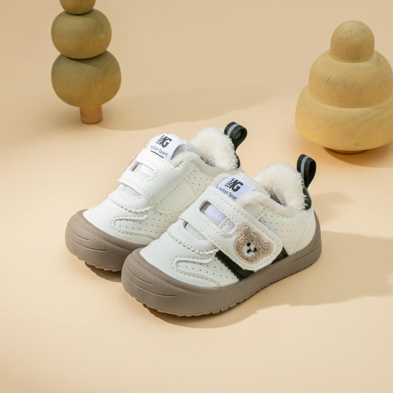 Baby toddler cotton shoes winter leather cartoon girls soft sole kick-proof baby cotton shoes boys cotton shoes 16 чёрный