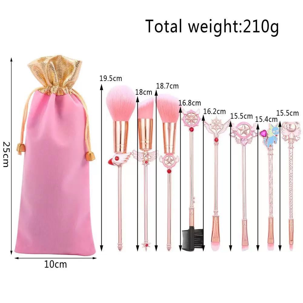 BAOQISHAN Sailor Moon Makeup Brush Set with Soft Fiber A Popular and Cute Makeup Brush A Great Sailor Moon Portable Makeup Brush 8-Piece Bristles.