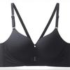 Beige Front Closure Wireless Bra with Adjustable Straps