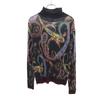 Made In Italy Overall Handle Long Sleeve Turtleneck Cut 44 Black Women Used