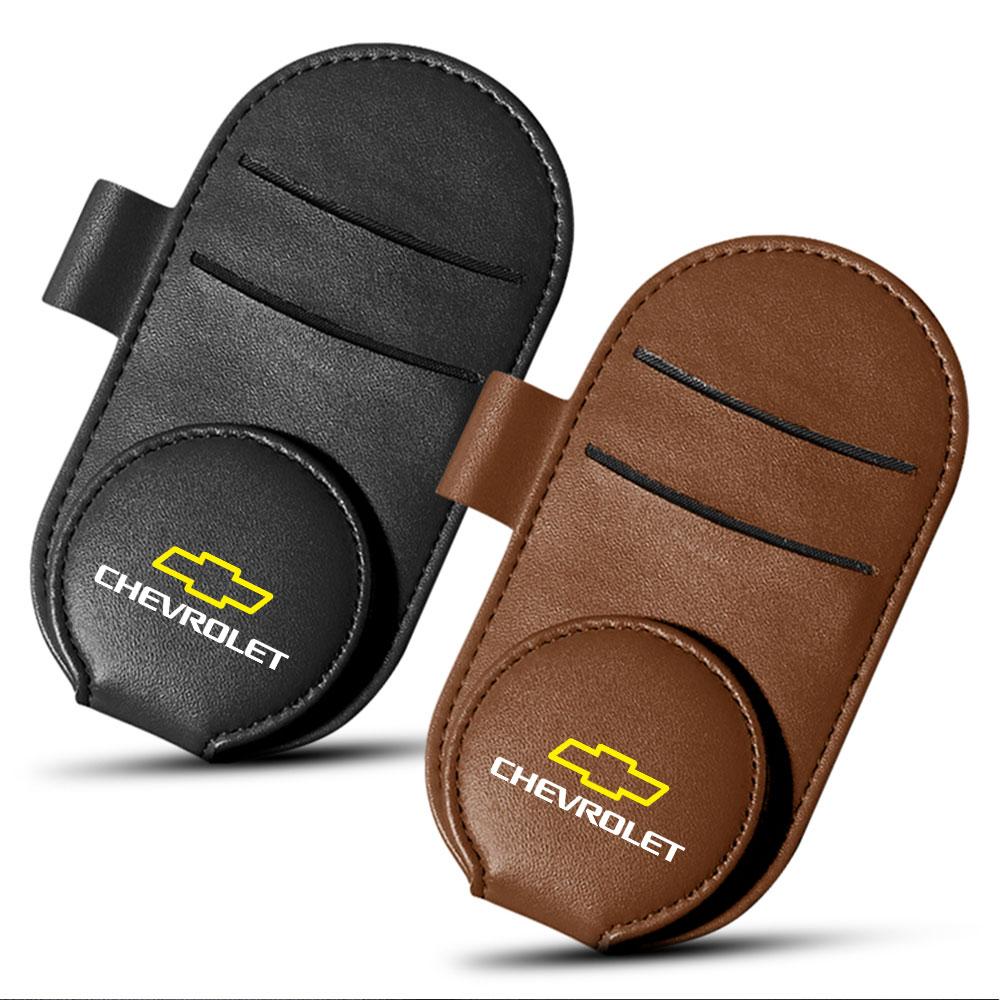 Leather Car Glasses Clip Sun Visor Multi-function Sunglasses Clip Car Styling For Chevrolet Cruze Spark Trax Aveo Captiva Malibu
