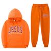 Letter Print Hoodie Sweatpants Set Men Women Casual Tracksuit Long Sleeve Sportswear