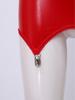 Minifalda Bodycon Brillante de PU para Mujer con Pinzas para Medias Integradas Cintura Alta Efecto Mojado Elástica
