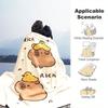 1PC Cute cartoon capybara pattern blanket, all season lightweight home office outdoor nap multifunctional blanket