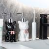 Elegante Keramik-Spenderflasche für Lotion, Handseife und Desinfektionsmittel, nachfüllbarer Behälter mit Katzenmotiv, Haushaltshelfer