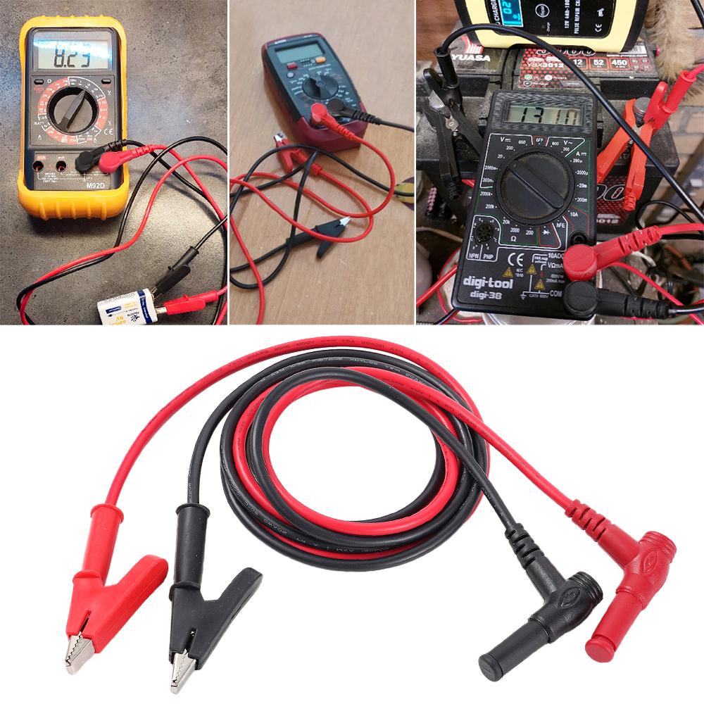 20A 100CM Alligator Clip to Banana Plug Test Cable Lead Connector Dual Probe 4mm Crocodile Clip For Multimeter Measure Tool