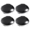 ACROPIX Wheel Rim Hub Center Caps 63mm 4 Clips with Black Carbon Fiber Pattern Stickers Silver Tone 4pcs