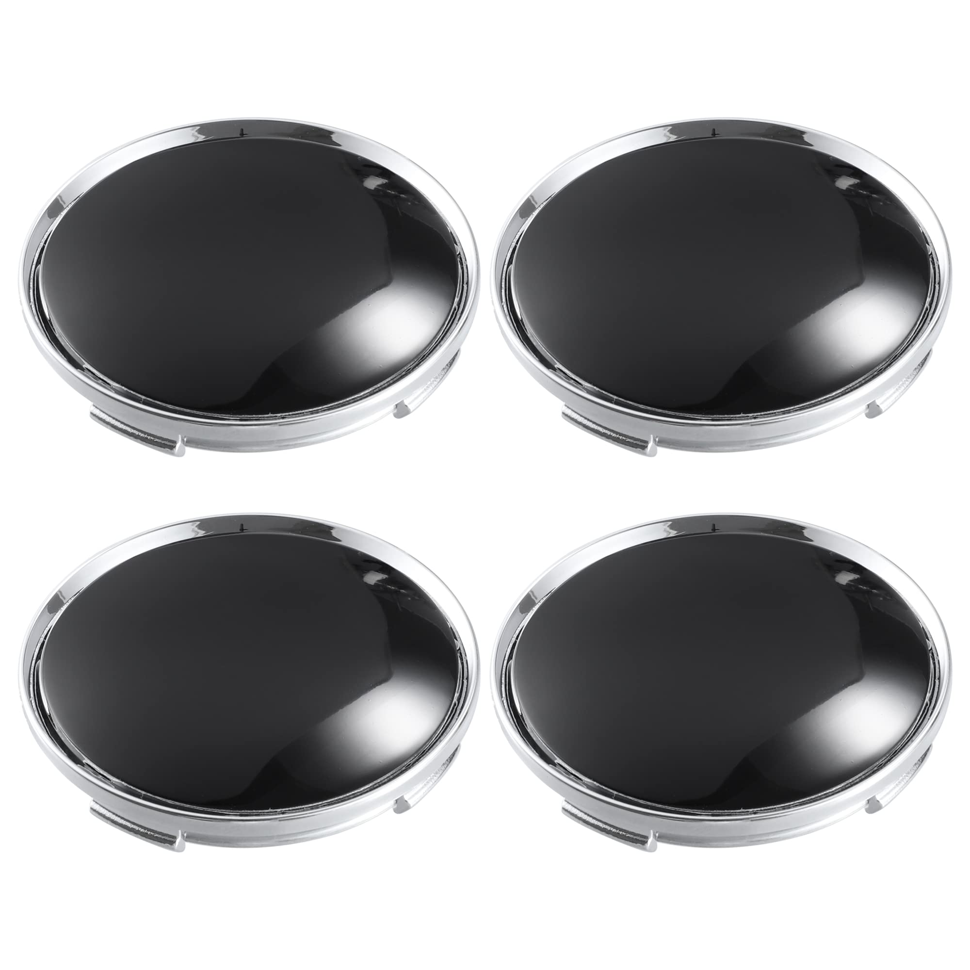 ACROPIX Центральные колпачки на диски 63 мм 4 зажима с наклейками под черный карбон Серебристый тон 4 шт.