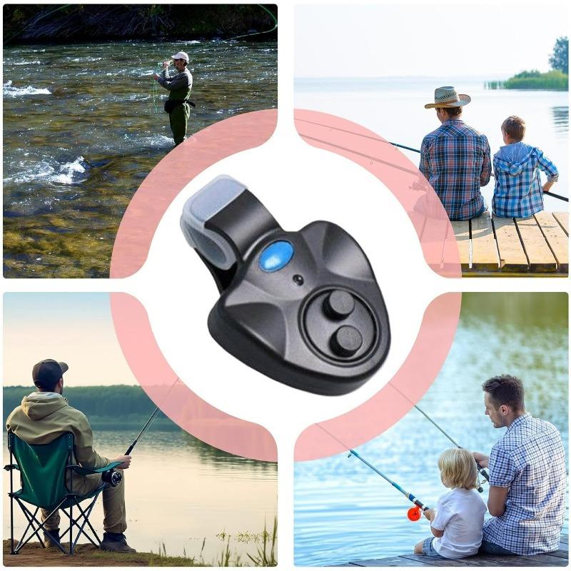 Indicatore di abboccata per canna da pesca - Allarme abboccata pesce Dispositivo di avviso per la pesca con segnale LED, Accessorio da pesca portatile alimentato a batteria