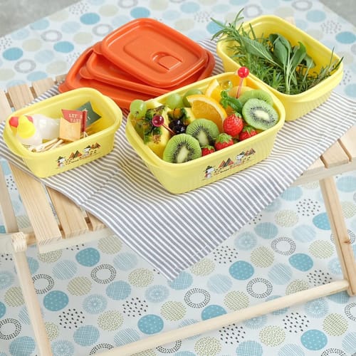 Iwasaki Industries Snoopy Storage Container with Flap, 940 (Set of 2)