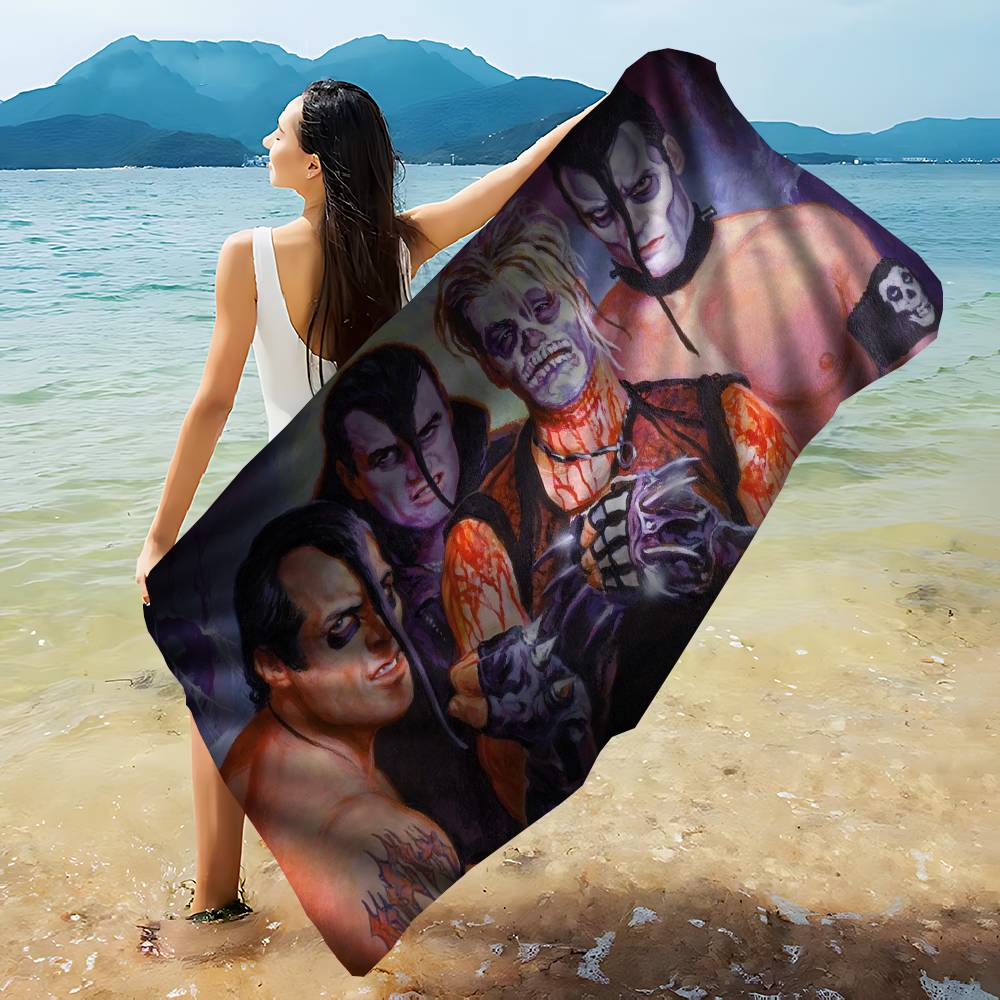 Punk Band M-Misfits Bath Towel Microfiber Soft Water Absorbing Breathable For Girl Kids Decorative Cartoon Beach Towel