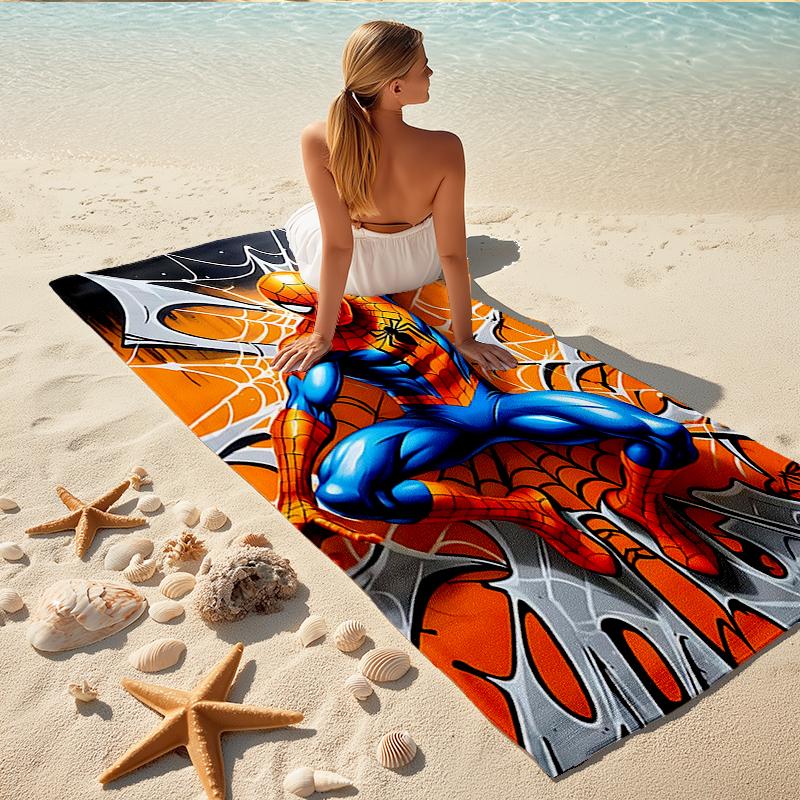 1Pc Spiderman Web Artwork Beach Towel, Quick Dry, Multi-Use for Beach Pool Gym Yoga Home Travel, Christmas, Halloween, Xmas Gift M929265