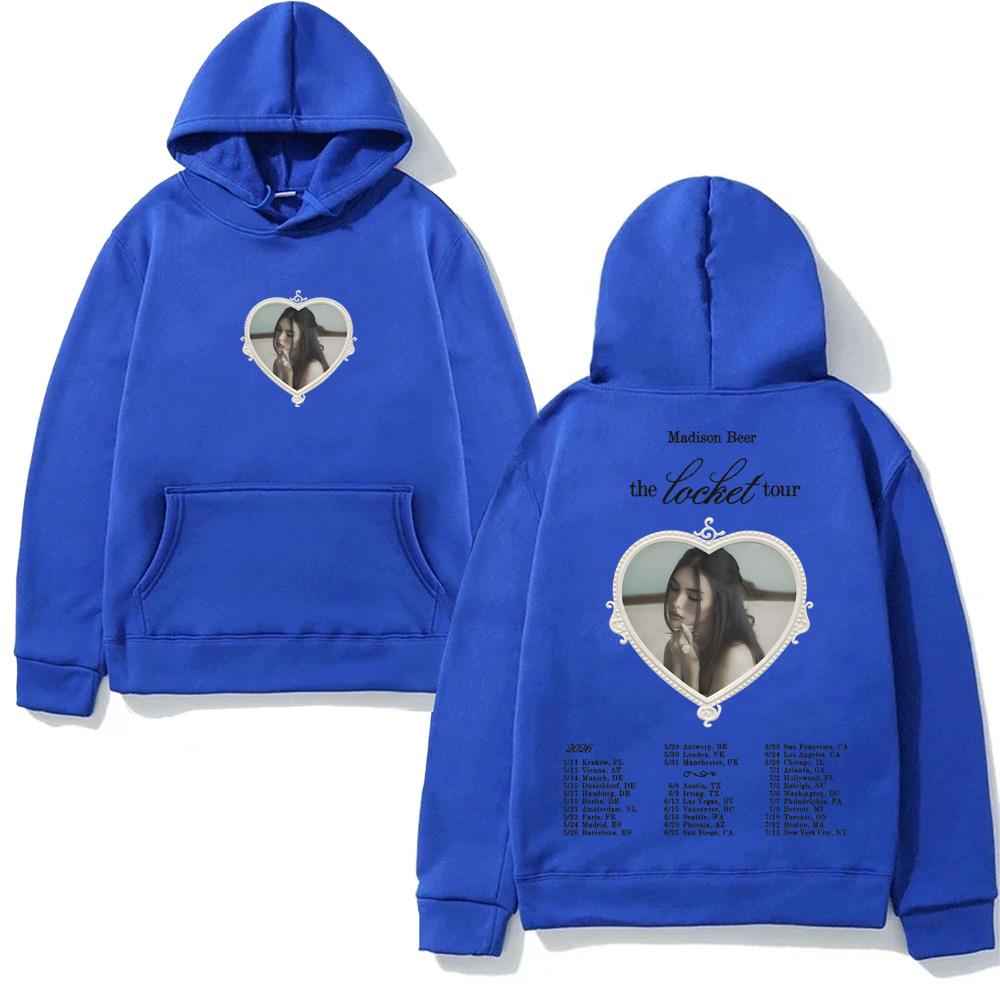 Madison Beer The Locket Tour 2026 Hooded Casual Fleece Sweatshirt Harajuku High Quality Autumn/Winter Comfortable Anime Hoodie Couple Matching Outfit