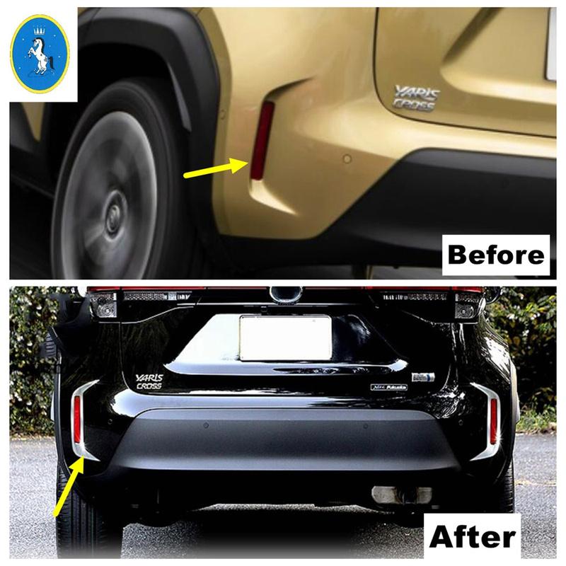 For Toyota Yaris Cross Rear Fog Light Lamp Cover Trim Foglamp Frame Sticker Car Styling Exterior Accessories