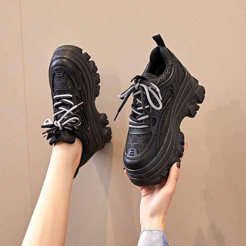 Hot Quality 9cm Chunky Sneakers Platform Shoes Wedge Women Casual Shoes Breathable Summer Shoes Women Fashion Sneakers Spring