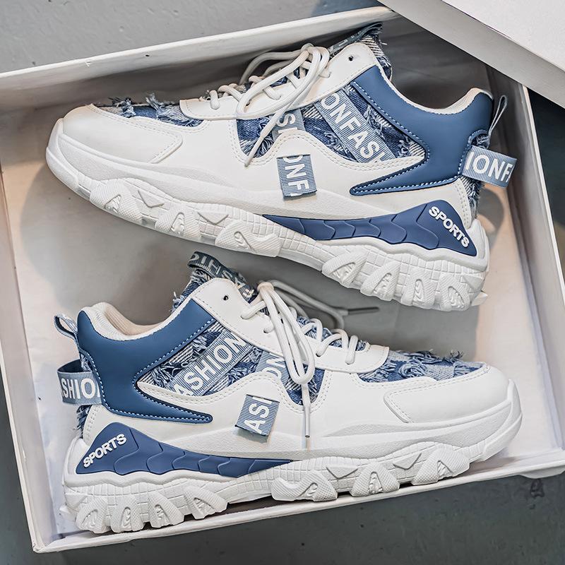 Men's shoes autumn outdoor wear-resistant thick-soled high-top sports shoes youth casual versatile high-value dad shoes