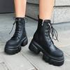 Round Head Lace-up  Shoes Autumn New Thick-soled Muffin Martin Boots Short Boots Retro Boots