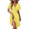 Women's Casual Fashion Dress Vintage Floral Floral Short Sleeve V-neck Dress
