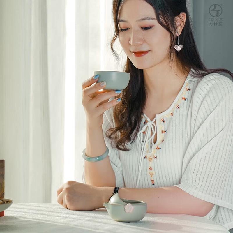 Wanqiantang One Pot One Cup Portable Ceramic Tea Set