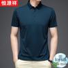 Hengyuanxiang Men's Ice Silk Business Casual Polo Shirt