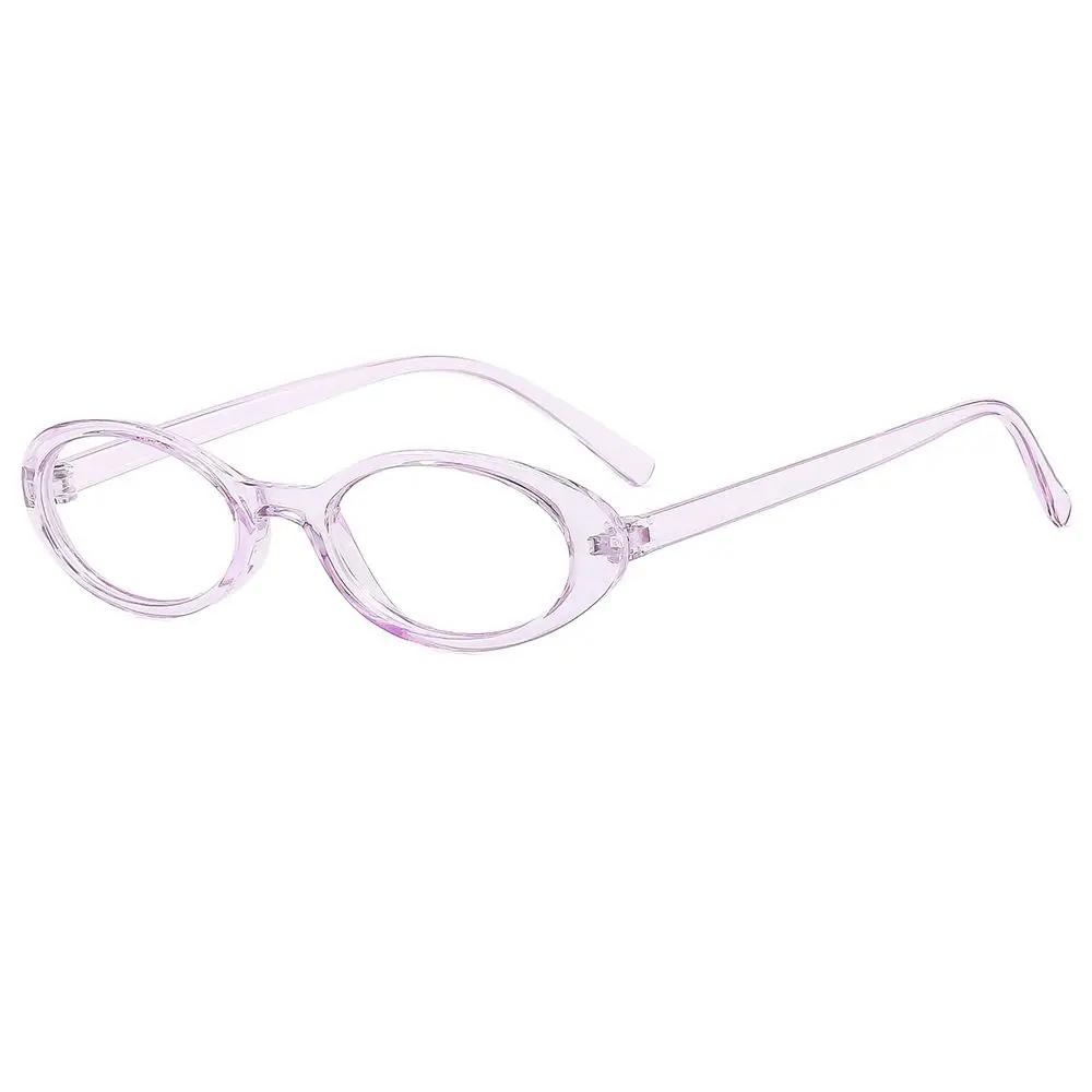 New Y2K Oval Frame Glasses Retro Outdoor Cat Eye Glasses Narrow Spectacles Plain Glasses Anti-Blue Light Eyewears
